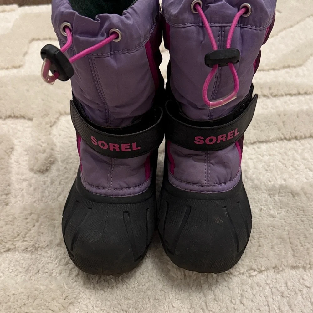Sorel Kids' Plum and Black Snow Boots - Picture 2 of 7
